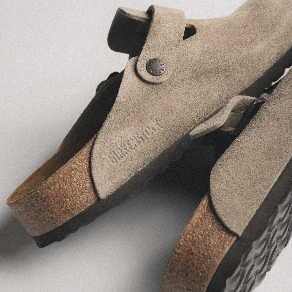 Birkenstock boston suede leather narrow fit 'taupe' 0060461 - khaki