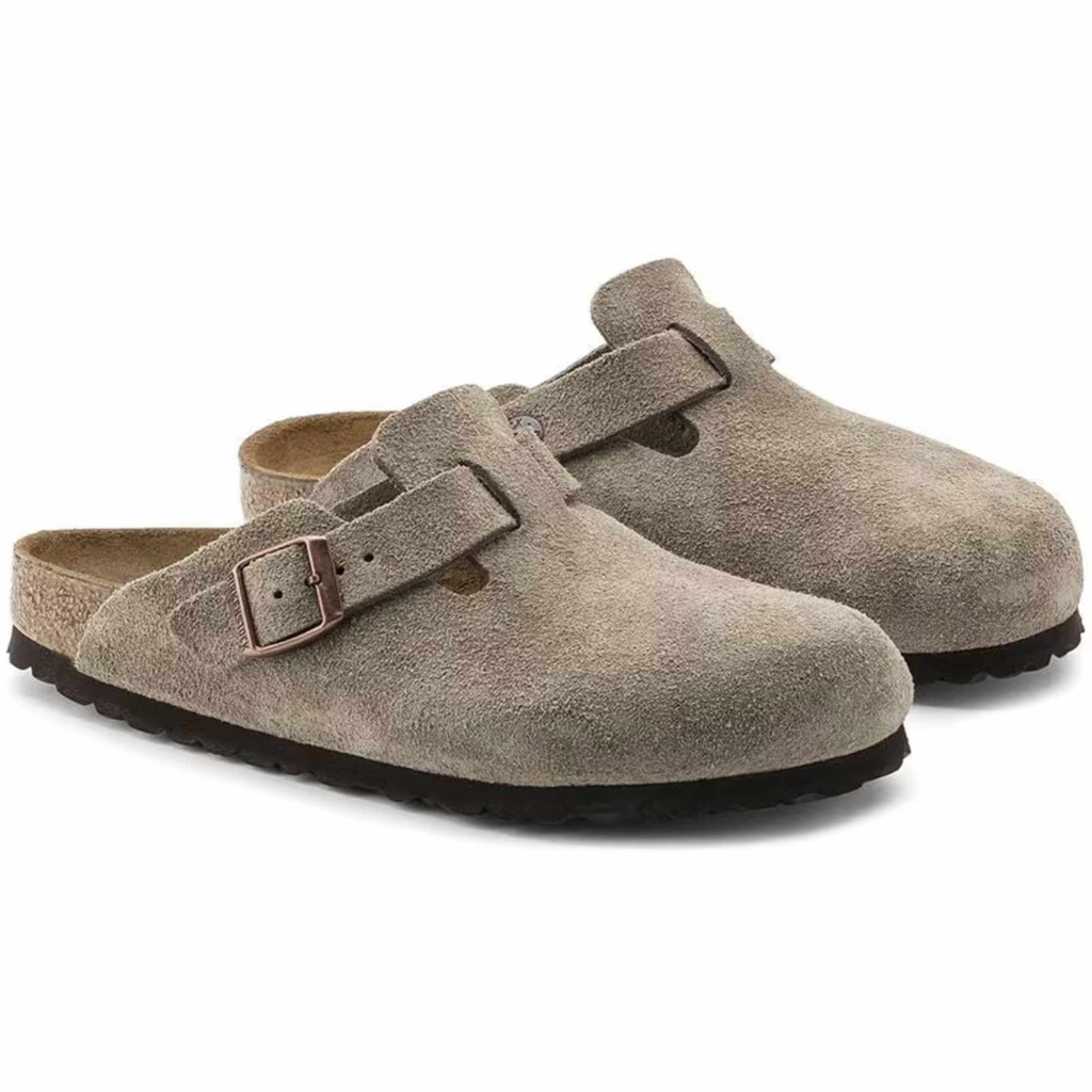 Birkenstock boston suede leather narrow fit 'taupe' 0060461 - khaki