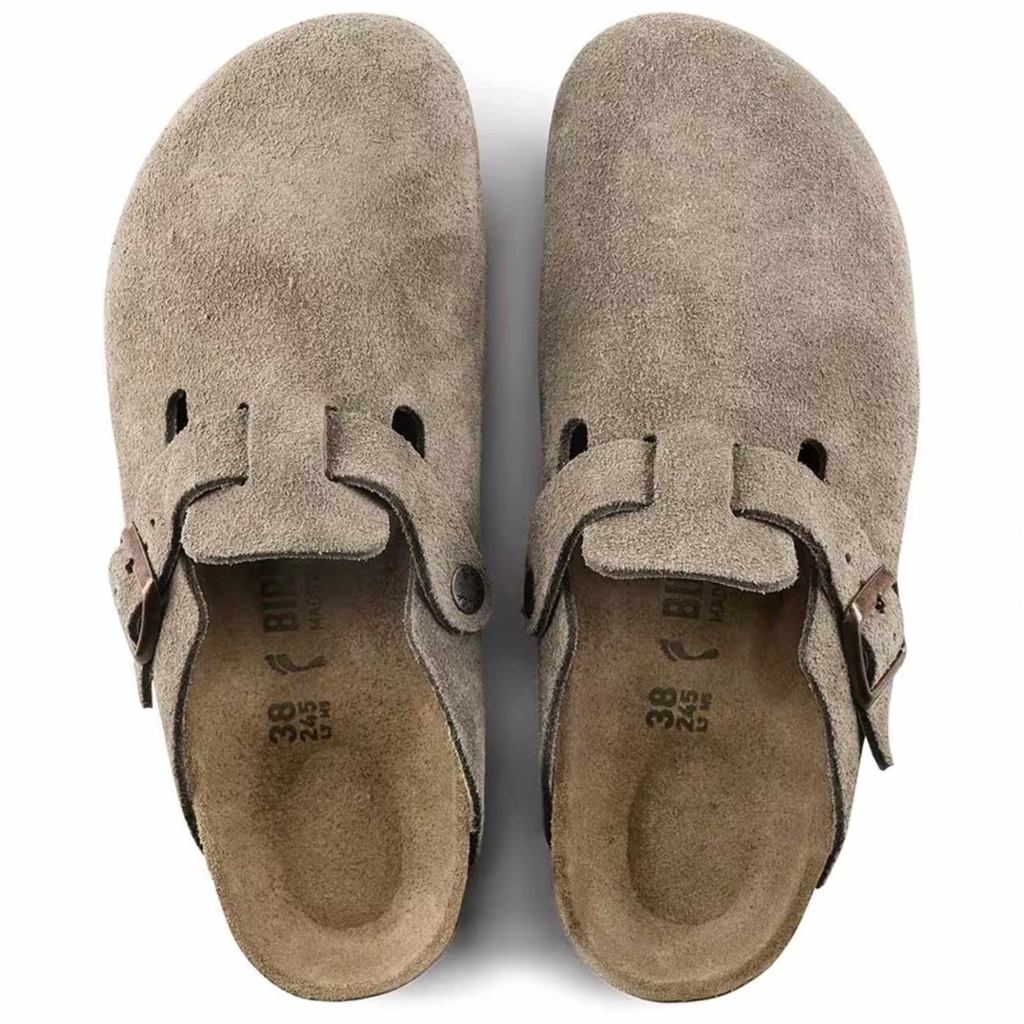 Birkenstock boston suede leather narrow fit 'taupe' 0060461 - khaki
