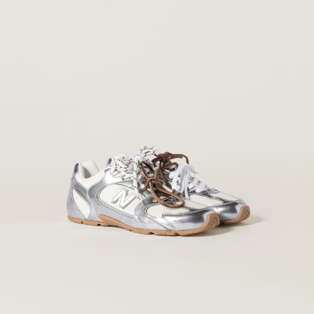 New balance 530 x miumiu metalic silver mesh