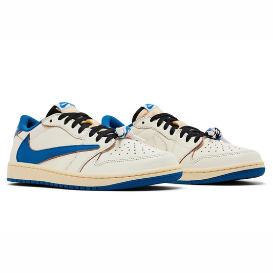 Air jordan 1 low fragment x travis scott sail military blue