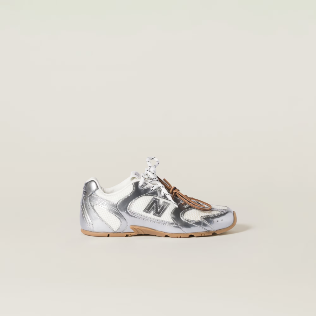 New balance 530 x miumiu metalic silver mesh – Accio Brasil