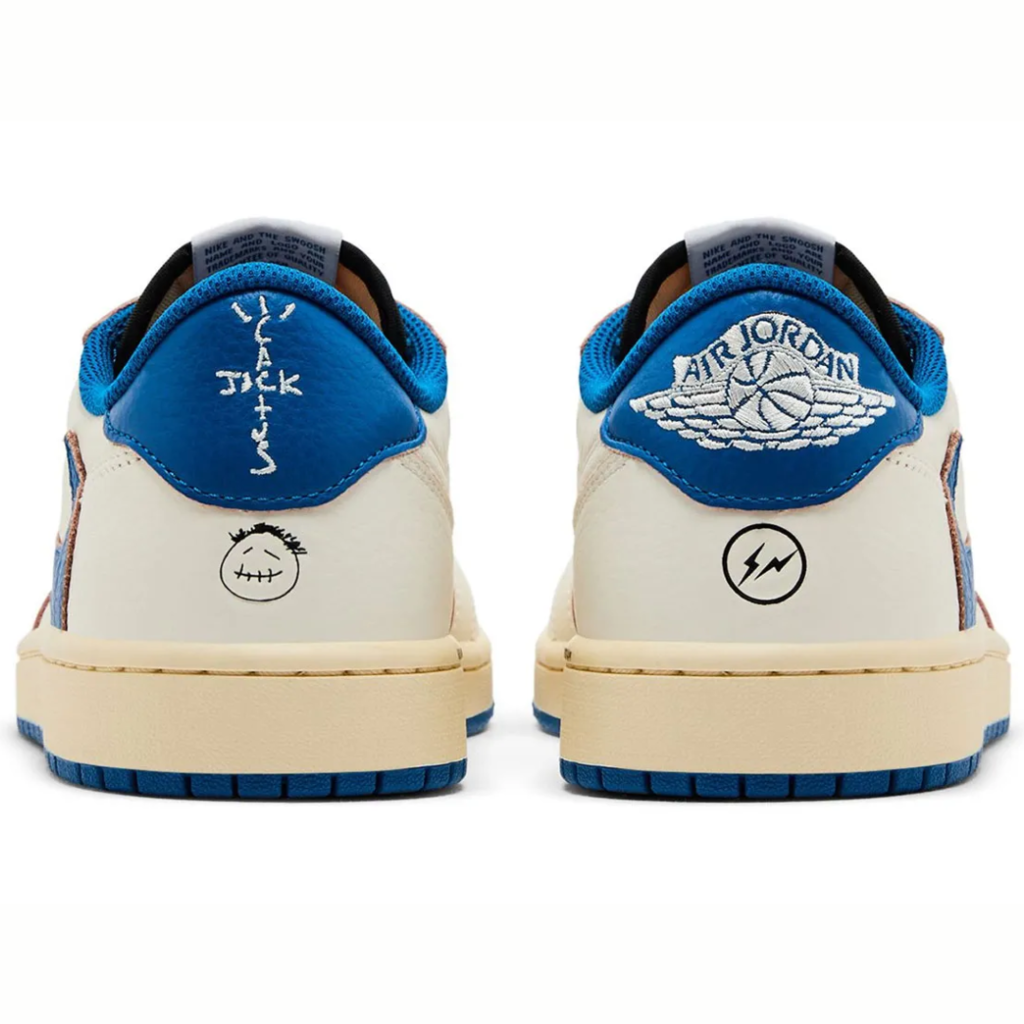 Air jordan 1 low fragment x travis scott sail military blue
