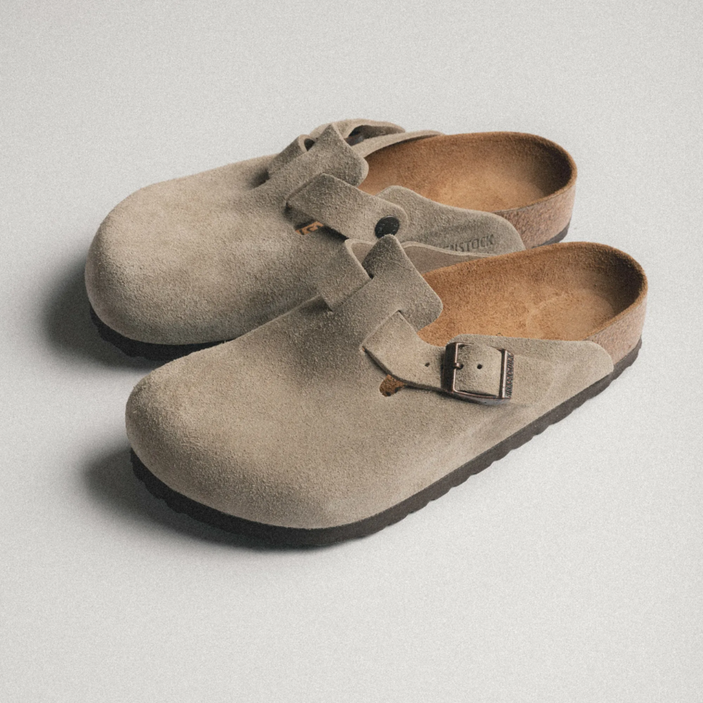Birkenstock boston suede leather narrow fit 'taupe' 0060461 - khaki