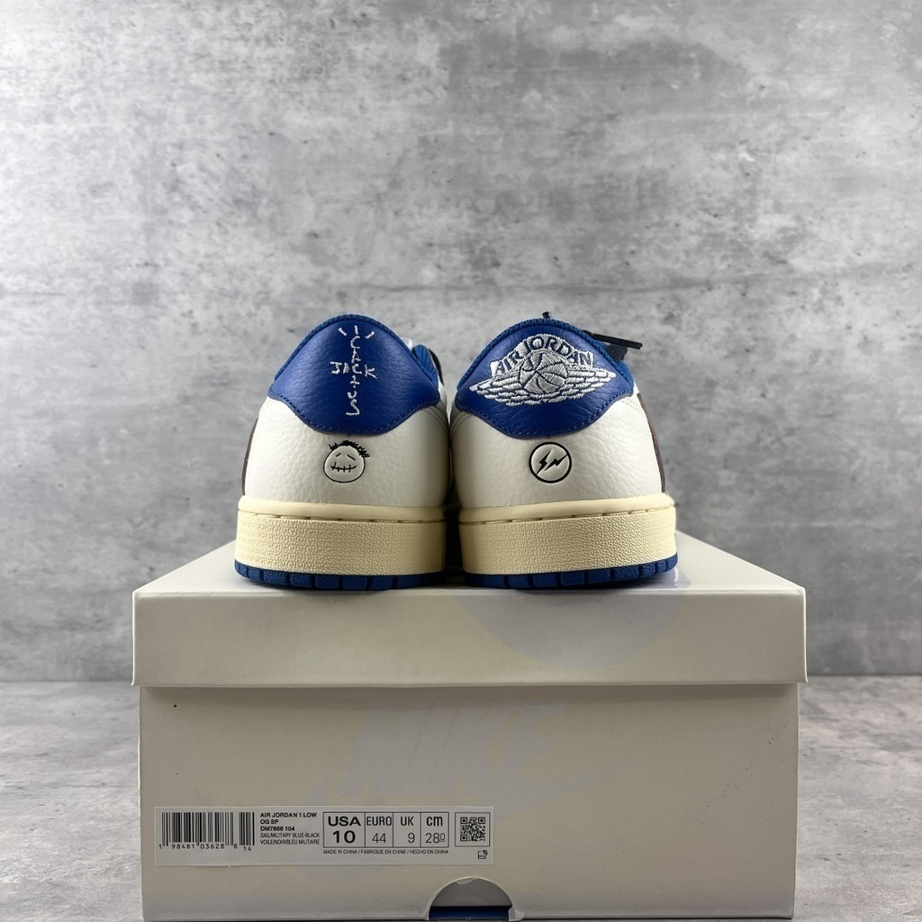 Air jordan 1 low fragment x travis scott sail military blue
