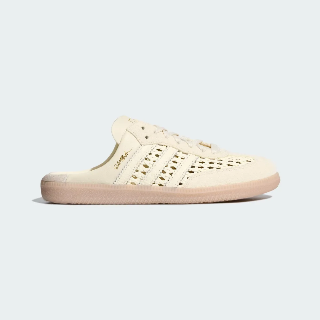 Samba Mule Woven Crew White