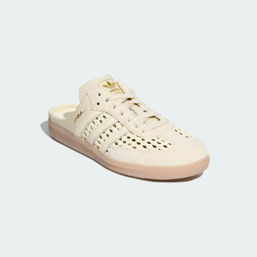 Samba Mule Woven Crew White