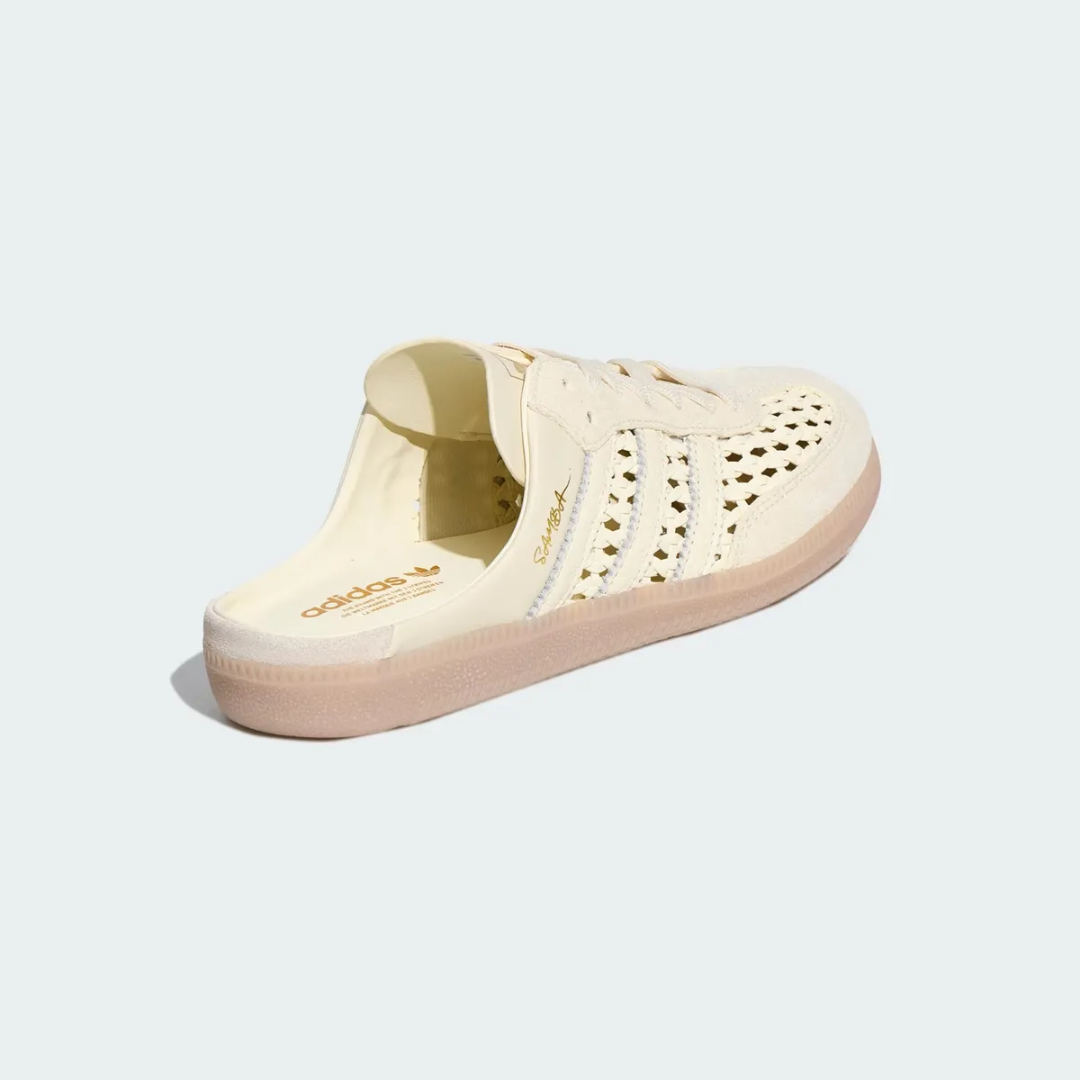 Samba Mule Woven Crew White