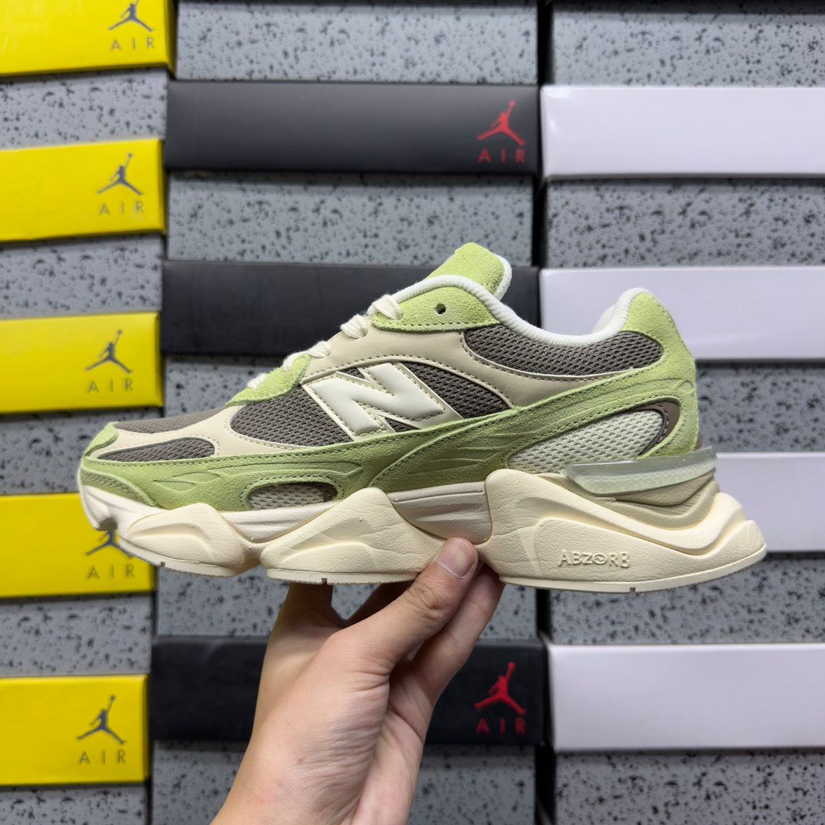 New Balance 9060R Dry Lime Thunder Brown