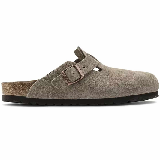 Birkenstock boston suede leather narrow fit 'taupe' 0060461 - khaki