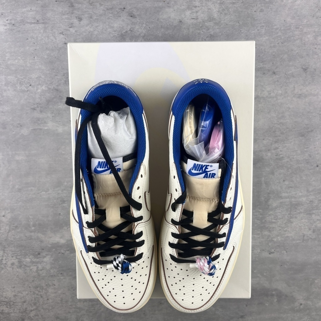 Air jordan 1 low fragment x travis scott sail military blue