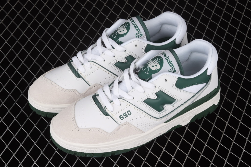 New balance 550 white and green